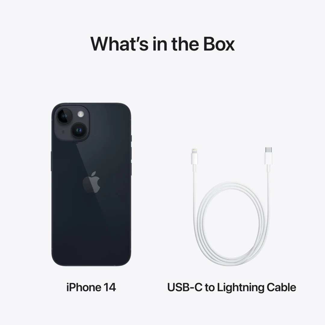 Apple iPhone 14 - Midnight Finish, Stunning Display view 3