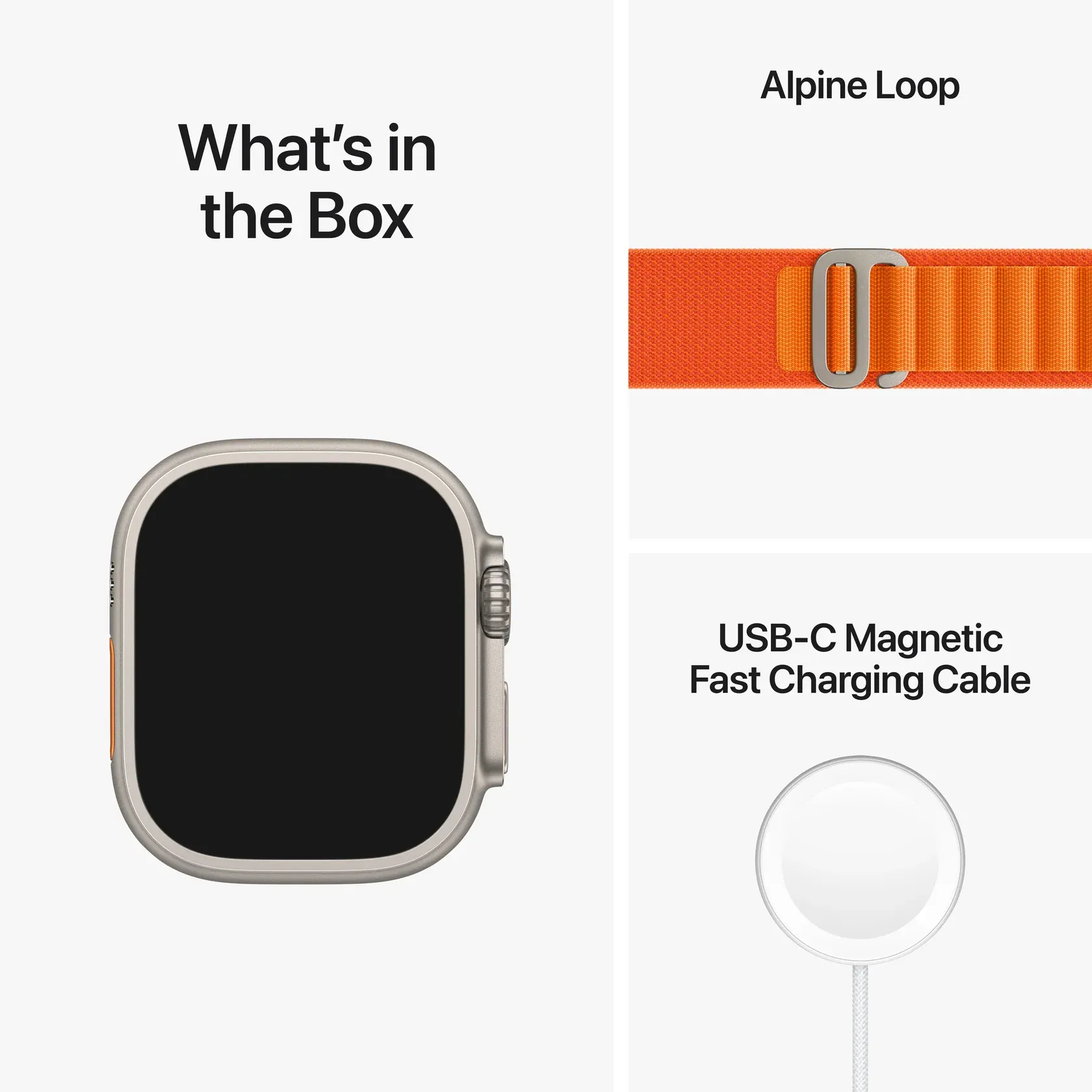 Apple Watch Ultra with Orange Alpine Loop view 9